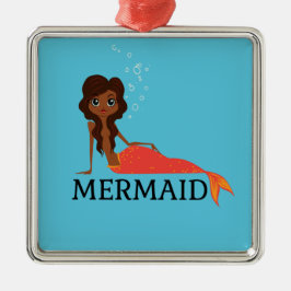 Ornamento De Metal Linda Sereia (Garota Negra) (Afro-Americana)