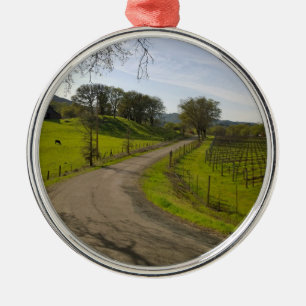 Ornamento De Metal Linda Vineyard na Califórnia em Napa Valley
