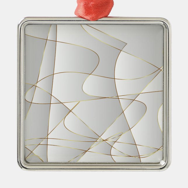 Ornamento De Metal Lindas linhas de ouro (Frente)