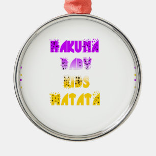 Ornamento De Metal Lindo Roxo e Amarelo Hakuna Matata Bebê Roupa de C