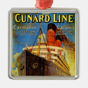 Ornamento De Metal Linha ~ Carmania e Caronia de Cunard