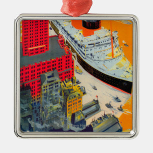 Ornamento De Metal Linha francesa poster de viagens, Havre a