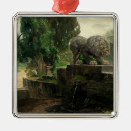 Ornamento De Metal Lion Fountain em Roma (por H.A. Brendekilde)