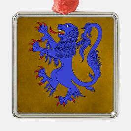 Ornamento De Metal Lion Rampant Azure