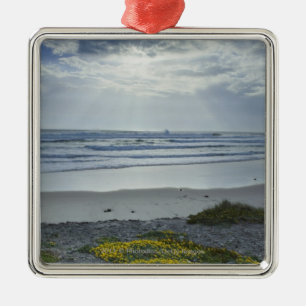 Ornamento De Metal Litoral da espanha com flores e feixes amarelos de