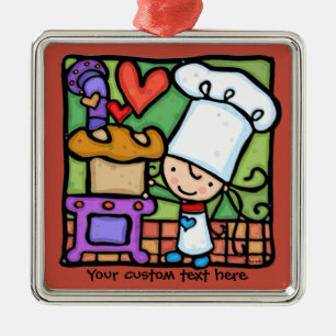 Ornamento De Metal Little Girlie ama pão de assar DK RUST