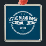 Ornamento De Metal Little Miami River Ohio Kayaking<br><div class="desc">O Little Miami River é afluente do rio Ohio que atravessa 111 milhas por cinco condados no sudoeste de Ohio e oferece espantosas oportunidades de caiaque,  canoagem,  embarque de remo,  tubulação e barco.</div>