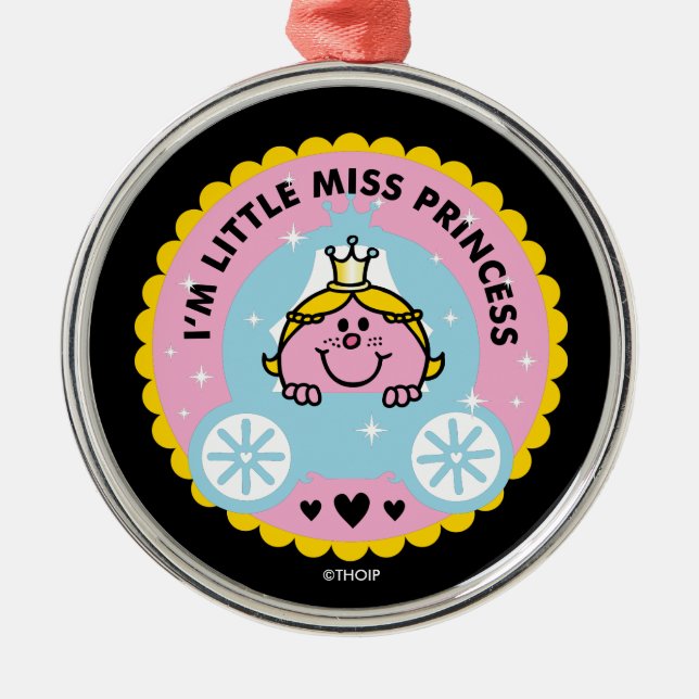 Ornamento De Metal Little Miss Princesa | Sou uma princesa (Frente)