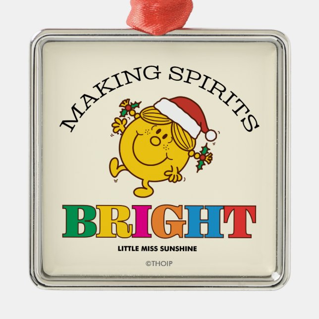 Ornamento De Metal Little Miss Sunshine Making Spirits Bright (Frente)