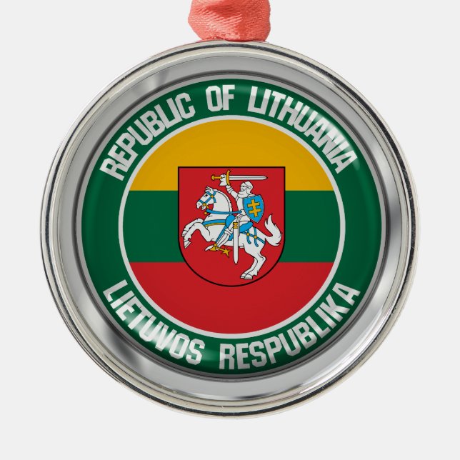 Ornamento De Metal Lituânia Round Emblem (Frente)