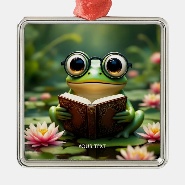 Ornamento De Metal Livro de Óculos de Sapo Fantasy (Frente)