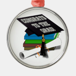 Ornamento De Metal Livro "FELICITA AO FORMANDO" Diploma