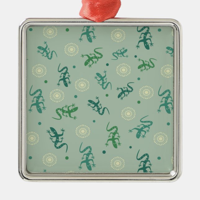 Ornamento De Metal Lizard (Frente)