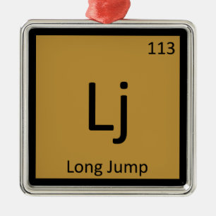 Ornamento De Metal Lj - Salto em Distância Atletismo Símbolo Químico