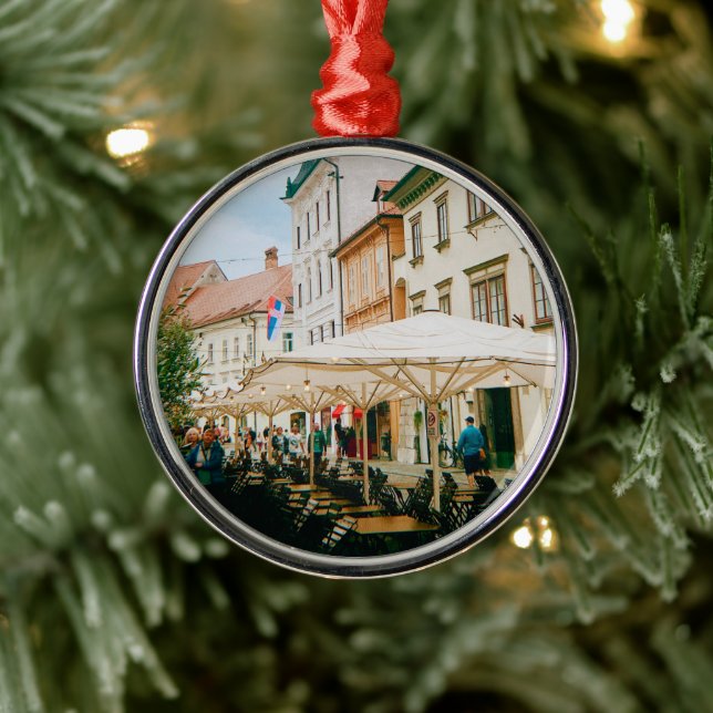 Ornamento De Metal Ljubljana Cityscape (Árvore)