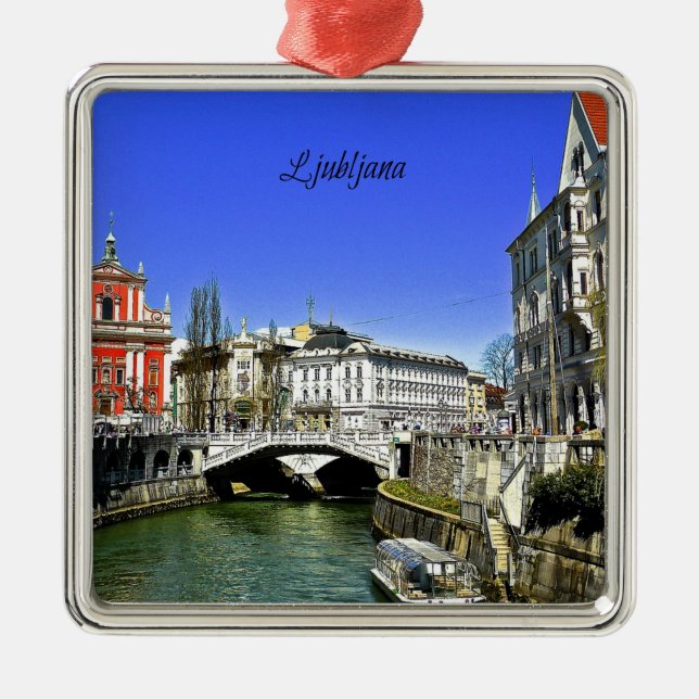 Ornamento De Metal Ljubljana, Eslovênia (Frente)