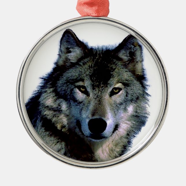 Ornamento De Metal Lobo (Frente)