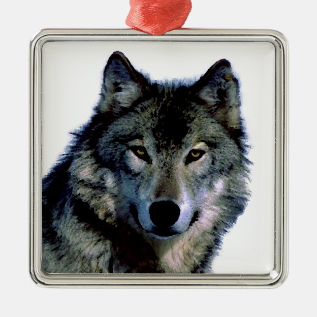 Ornamento De Metal Lobo (Frente)