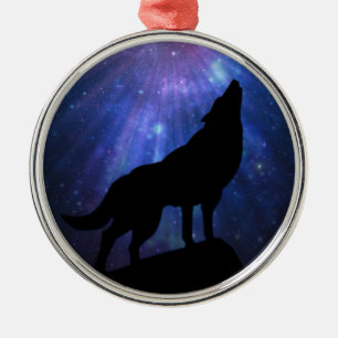 Ornamento De Metal Lobo Celestial