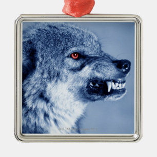 Ornamento De Metal Lobo Snarling (lúpus de Canis), perfil (Digital