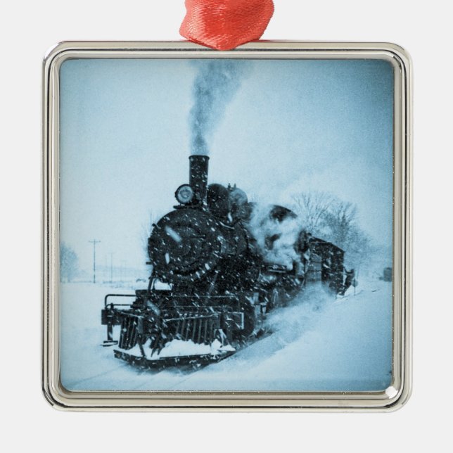 Ornamento De Metal Locomotiva Snowbound (Frente)