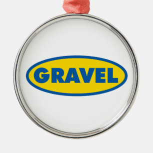 Ornamento De Metal Logotipo Amarelo de Ciclismo de Cascalho