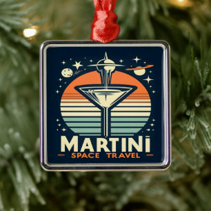 Ornamento De Metal Logotipo de remoção do Viagem de espaço Martini
