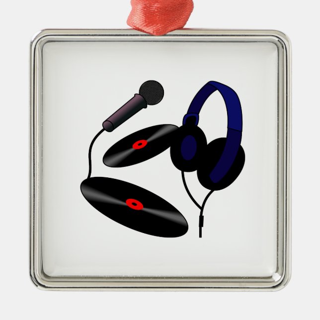 Ornamento De Metal Logotipo do disco-jóquei (Frente)