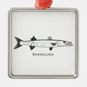 Ornamento De Metal Logotipo do grande Barracuda