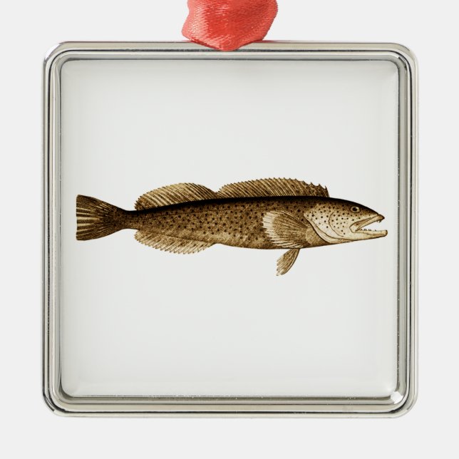 Ornamento De Metal Logotipo do Lingcod (Frente)