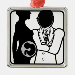 ORNAMENTO DE METAL LOGOTIPO OBSTETRICANO - PERI DA MULHER E POSTO DR