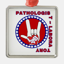 ORNAMENTO DE METAL LOGOTIPO PATHOLOGISTA SQUARE ASL LOVE