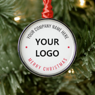 Ornamento De Metal Logotipo personalizado Nome da sua empresa Feliz N