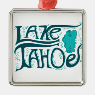 Ornamento De Metal Logotipo tirado mão de Lake Tahoe