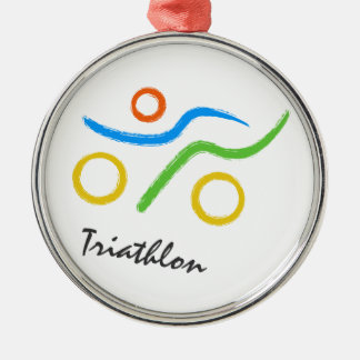 Ornamento De Metal Logotipo Triathlon