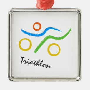 Ornamento De Metal Logotipo Triathlon