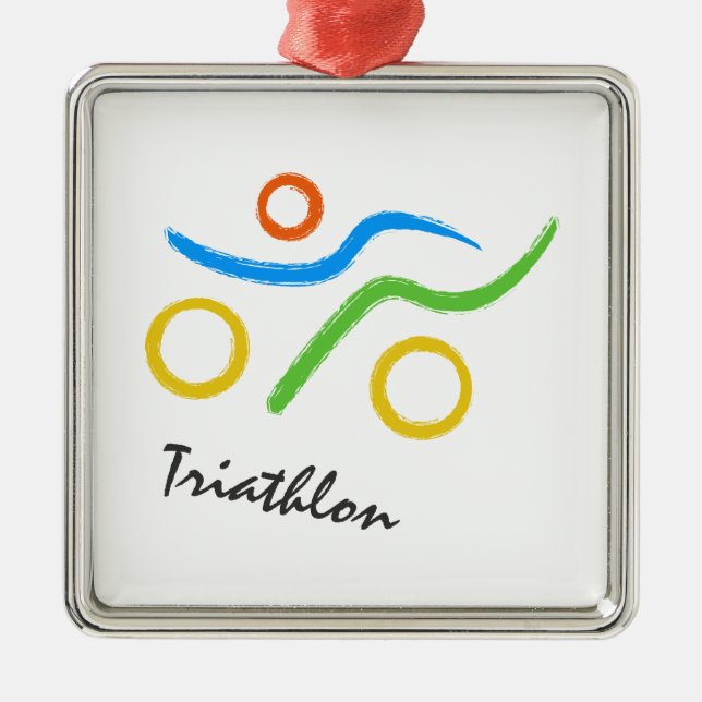 Ornamento De Metal Logotipo Triathlon (Frente)
