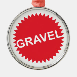 Ornamento De Metal Logotipo Vermelho de Ciclo Gravel