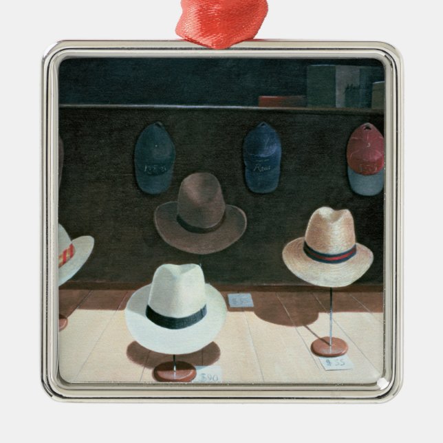 Ornamento De Metal Loja de chapéu 1990 (Frente)