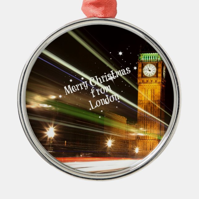 Ornamento De Metal Londres - Big Ben Christmas (Frente)
