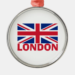 Ornamento De Metal Londres no vermelho