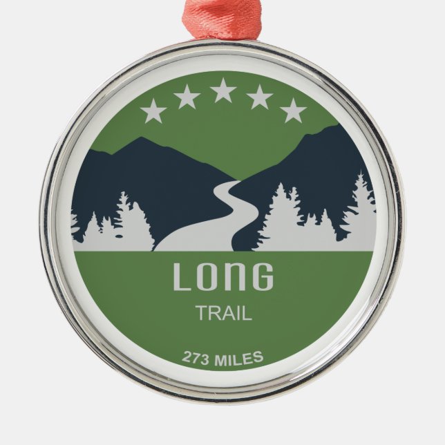 Ornamento De Metal Longa Trilha Vermont (Frente)