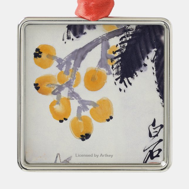 Ornamento De Metal Loquats e um gafanhoto (Frente)