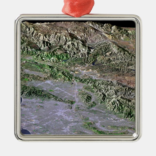 Ornamento De Metal Los Angeles, Califórnia (Frente)