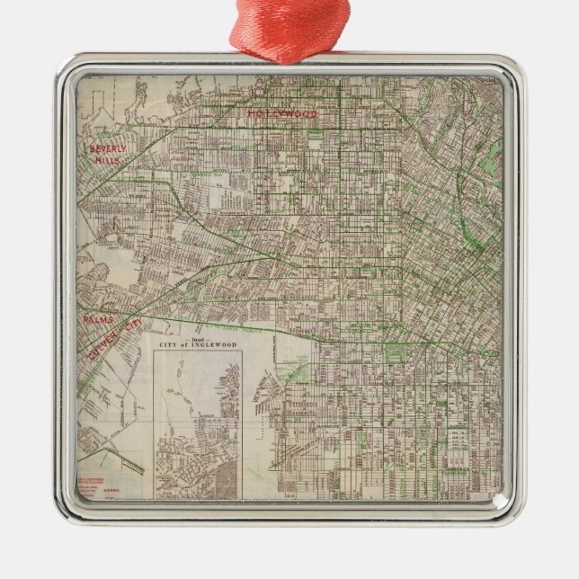 Ornamento De Metal Los Angeles, Califórnia 2 (Frente)