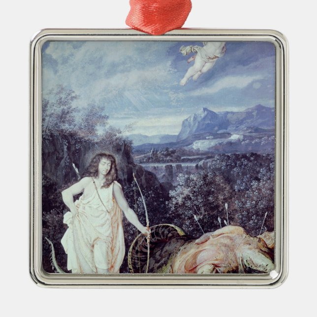 Ornamento De Metal Louis XIV como Apollo, assassino do pitão (Frente)