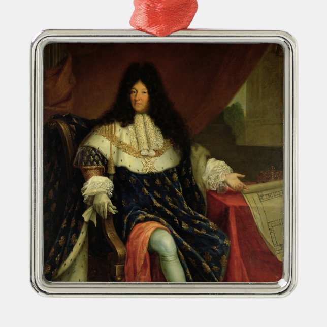 Ornamento De Metal Louis XIV que guardaram um plano do Maison Royale (Frente)