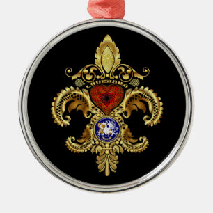 Ornamento De Metal Louisiana Ornaments o círculo superior