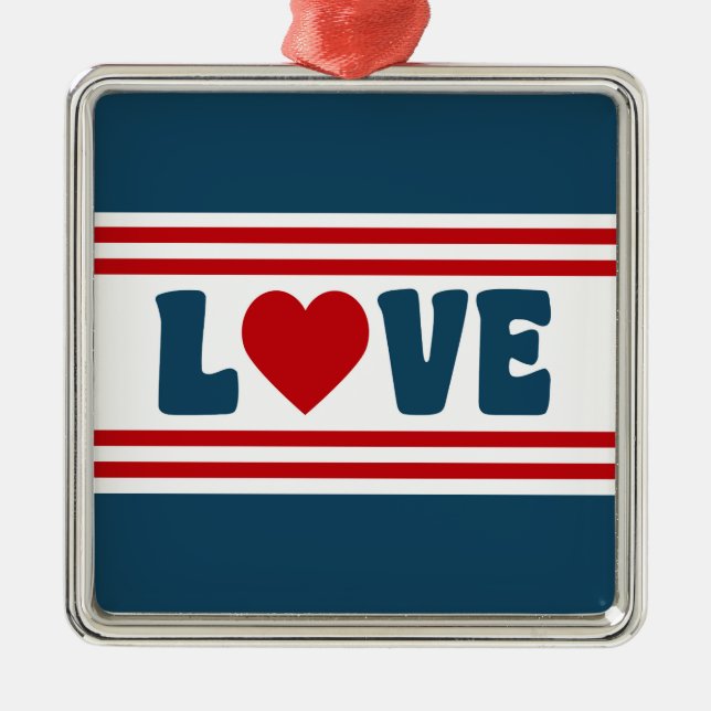 Ornamento De Metal Love design (Frente)