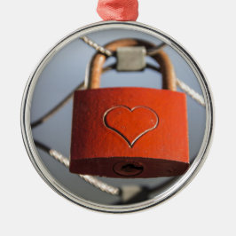 Ornamento De Metal Love Heart Padlock